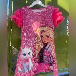 SHEIN Dress – Size 6Y
Adorable pink SHEIN dress featuring a cute girl and kitty